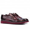 Półbuty casual męskie 831 lakier bordo łączony