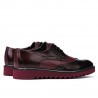 Półbuty casual męskie 831 lakier bordo łączony