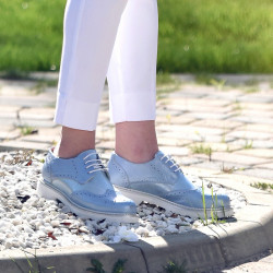 Damskie buty casual 663-1 niebiesko-perłowe