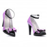 Eleganckie buty damskie 1264 lakier fioletowy+czarny