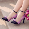 Eleganckie buty damskie 1264 lakier fioletowy+czarny lifestyle