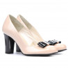 Eleganckie damskie buty 1245 lakier kość słoniowa + czarny