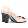 Eleganckie damskie buty 1245 lakier kość słoniowa + czarny