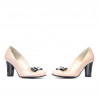 Eleganckie damskie buty 1245 lakier kość słoniowa + czarny