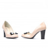 Eleganckie damskie buty 1245 lakier kość słoniowa + czarny