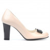 Eleganckie damskie buty 1245 lakier kość słoniowa + czarny