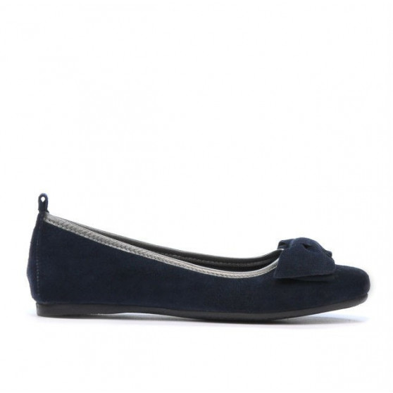 Baleriny damskie 638 indygo welur