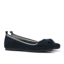 Baleriny damskie 638 indygo welur