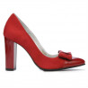 Eleganckie damskie buty 1262 czerwone zamszowe kombinowane