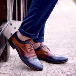 Buty casual / eleganckie dla mężczyzn 874 indygo+brązowy lifestyle