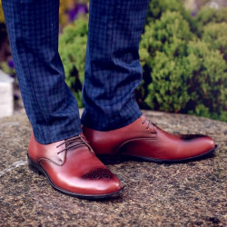 Eleganckie buty męskie 828-1 a brązowe