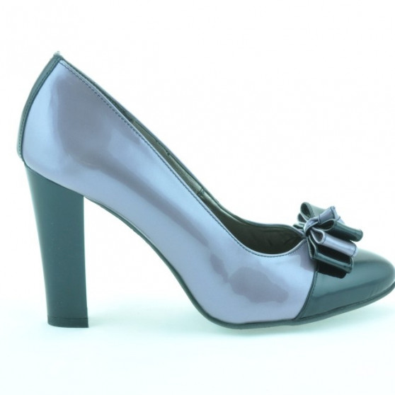 Eleganckie buty damskie 1226 lakierowane jasny fiolet + czarny