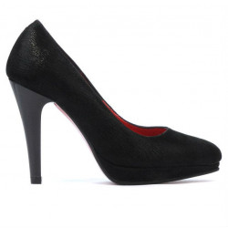 Eleganckie buty damskie 1233 czarny satynowy