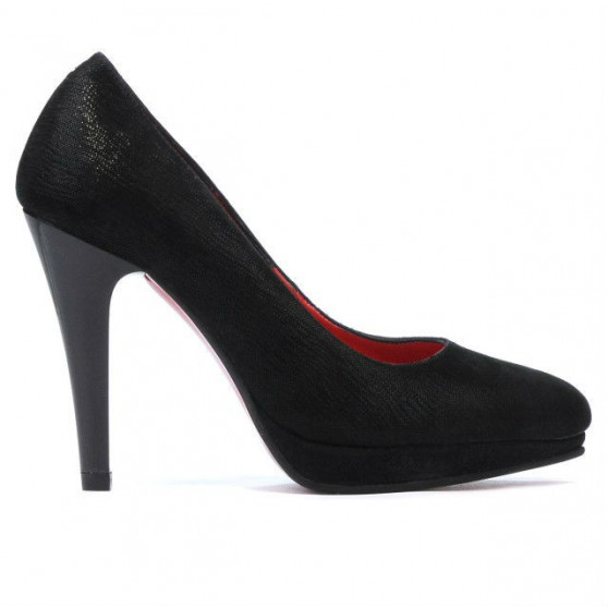 Eleganckie buty damskie 1233 czarny satynowy