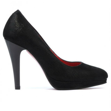 Eleganckie buty damskie 1233 czarny satynowy