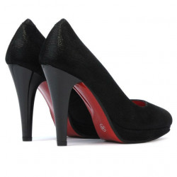 Eleganckie buty damskie 1233 czarny satynowy