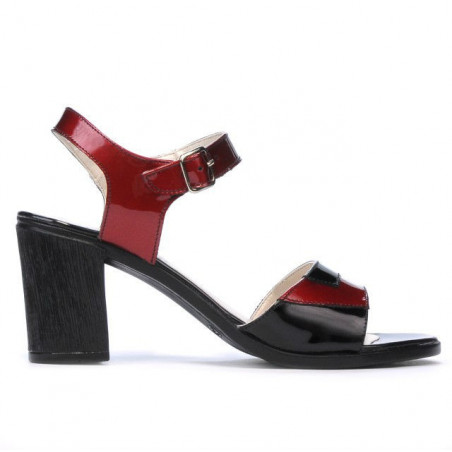 Sandały damskie 5042 bordo+czarne