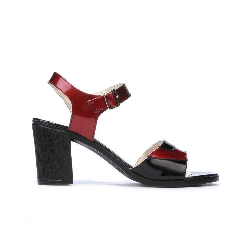 Sandały damskie 5042 bordo+czarne