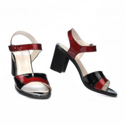 Sandały damskie 5042 bordo+czarne
