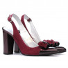 Sandały damskie 1267 bordo antilopa+lakier bordo