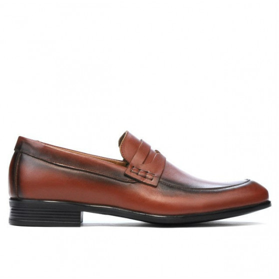 Casualowe / eleganckie buty męskie 875 koniak