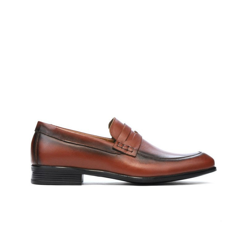 Casualowe / eleganckie buty męskie 875 koniak