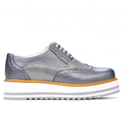 Damskie buty casual 683-1 szary perłowy połączony
