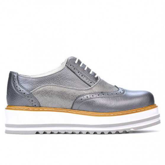 Damskie buty casual 683-1 szary perłowy połączony