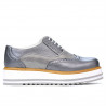 Damskie buty casual 683-1 szary perłowy połączony