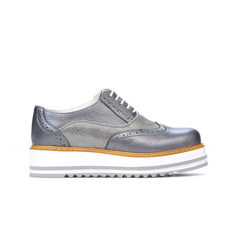 Damskie buty casual 683-1 szary perłowy połączony