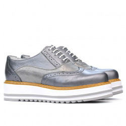 Damskie buty casual 683-1 szary perłowy połączony