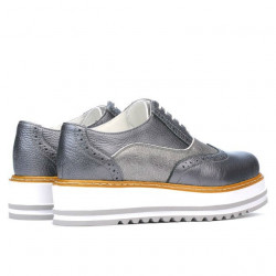 Damskie buty casual 683-1 szary perłowy połączony