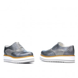 Damskie buty casual 683-1 szary perłowy połączony
