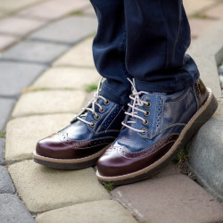 Buty dziecięce 154 lakier bordo kombinowany