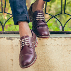 Casualowe buty męskie 873 bordo