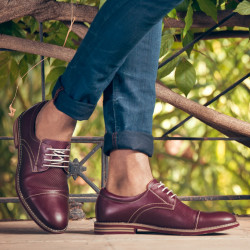Casualowe buty męskie 873 bordo