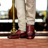 Casualowe / eleganckie buty męskie 875 koniak
