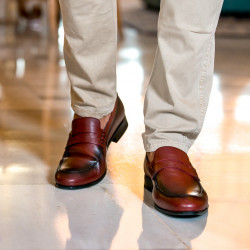 Casualowe / eleganckie buty męskie 875 koniak