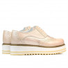 Damskie buty casual 683-1 w kolorze pudrowym kombinowane