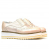 Damskie buty casual 683-1 w kolorze pudrowym kombinowane