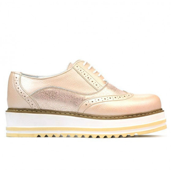 Damskie buty casual 683-1 w kolorze pudrowym kombinowane