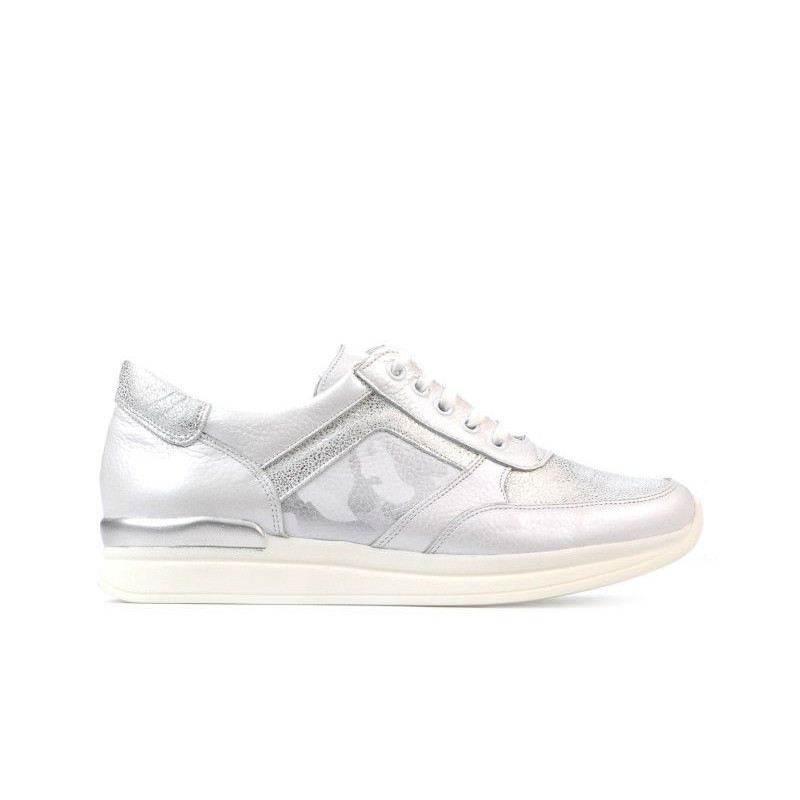 Damskie buty sportowe 694 biały opalizujący kombinowany
