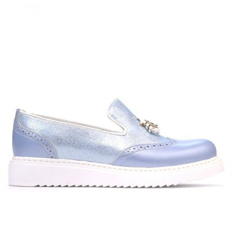Damskie buty casual 659-1 niebieski perłowy kombinowany