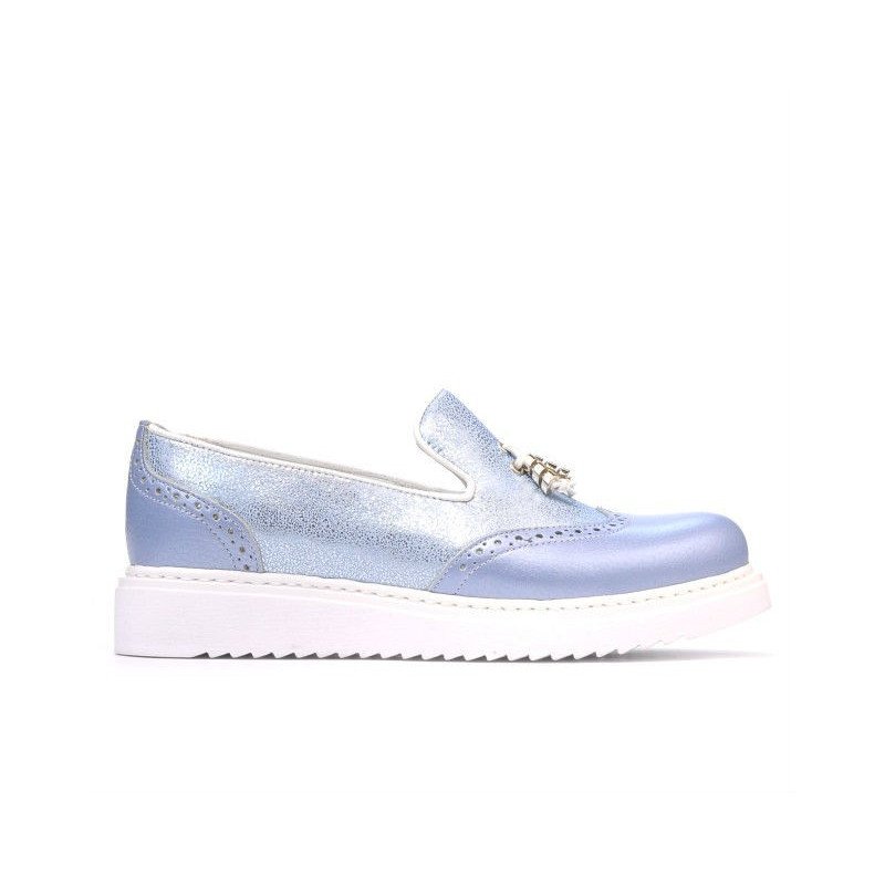 Damskie buty casual 659-1 niebieski perłowy kombinowany
