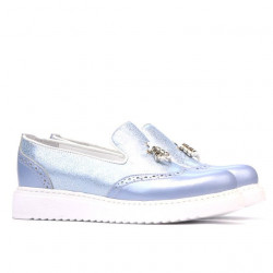 Damskie buty casual 659-1 niebieski perłowy kombinowany