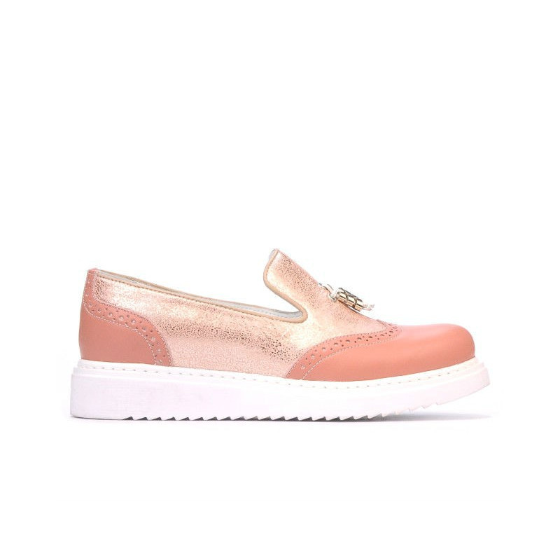 Damskie buty casual 659-1 różowe kombinowane