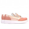 Damskie buty casual 659-1 różowe kombinowane