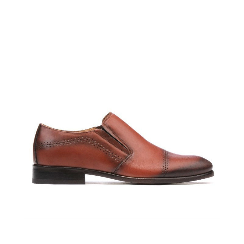 Eleganckie buty męskie 877 w kolorze koniaku