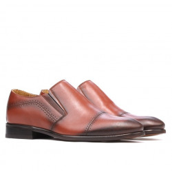 Eleganckie buty męskie 877 w kolorze koniaku