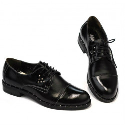Damskie buty casual 696 lakier czarny